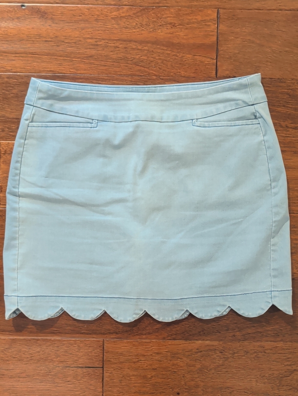 Lulu-B Light Blue Scalloped Hem Mini Skort Size 12